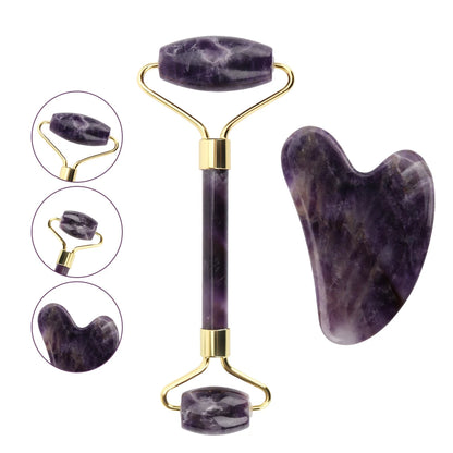 Violet Gua Sha Facial Massage Roller - Rora's Beauty