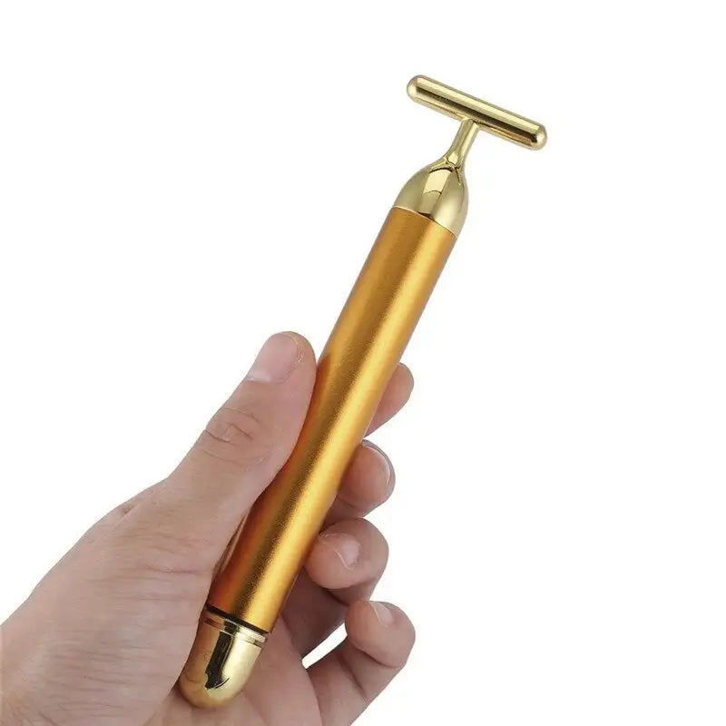 Energy 24K Gold T Beauty Bar Facial Roller Massager - Rora's Beauty