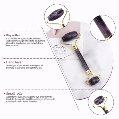 Violet Gua Sha Facial Massage Roller - Rora's Beauty