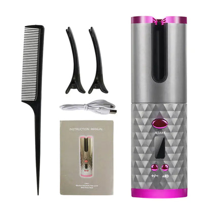 Cordless Rotating Hair Curler - Rora's Beauty