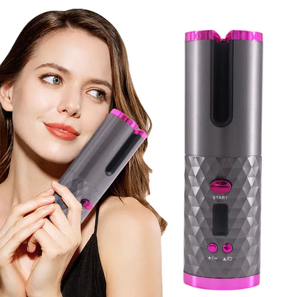 Cordless Rotating Hair Curler - Rora's Beauty