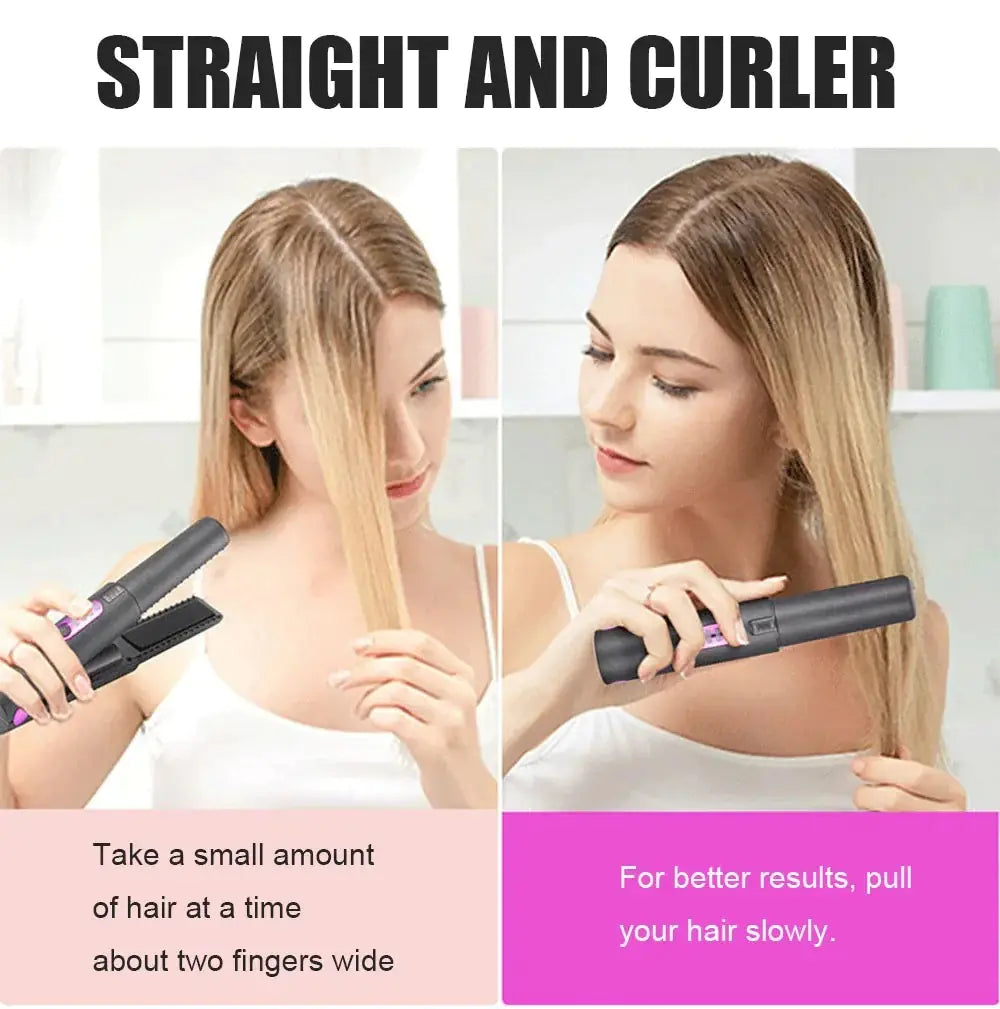 Cordless Hair Straightener and Curler - Rora's Beauty