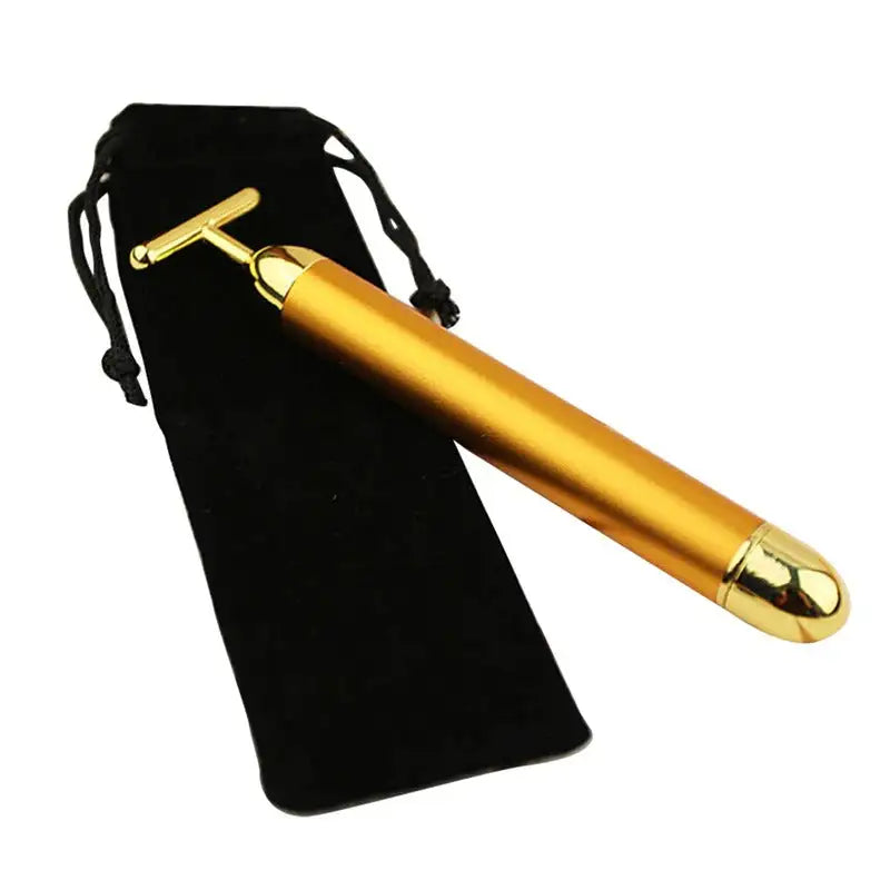 Energy 24K Gold T Beauty Bar Facial Roller Massager - Rora's Beauty