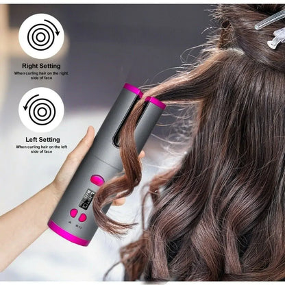 Cordless Rotating Hair Curler - Rora's Beauty